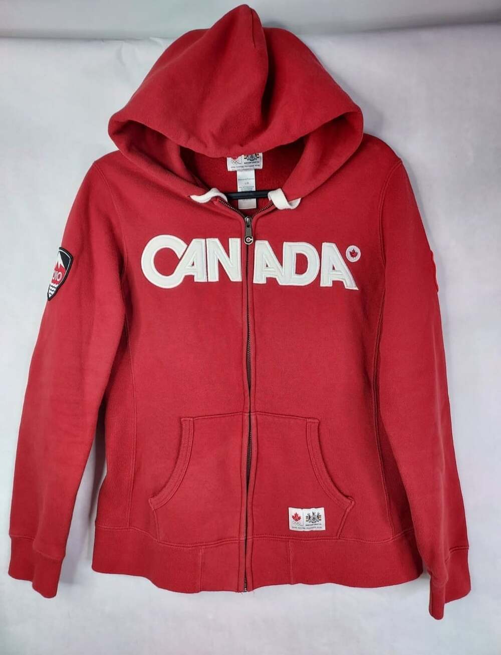 Hudsons Bay Co Team Canada 2010 Olympic Games Red Zip Up Hoodie Womens L